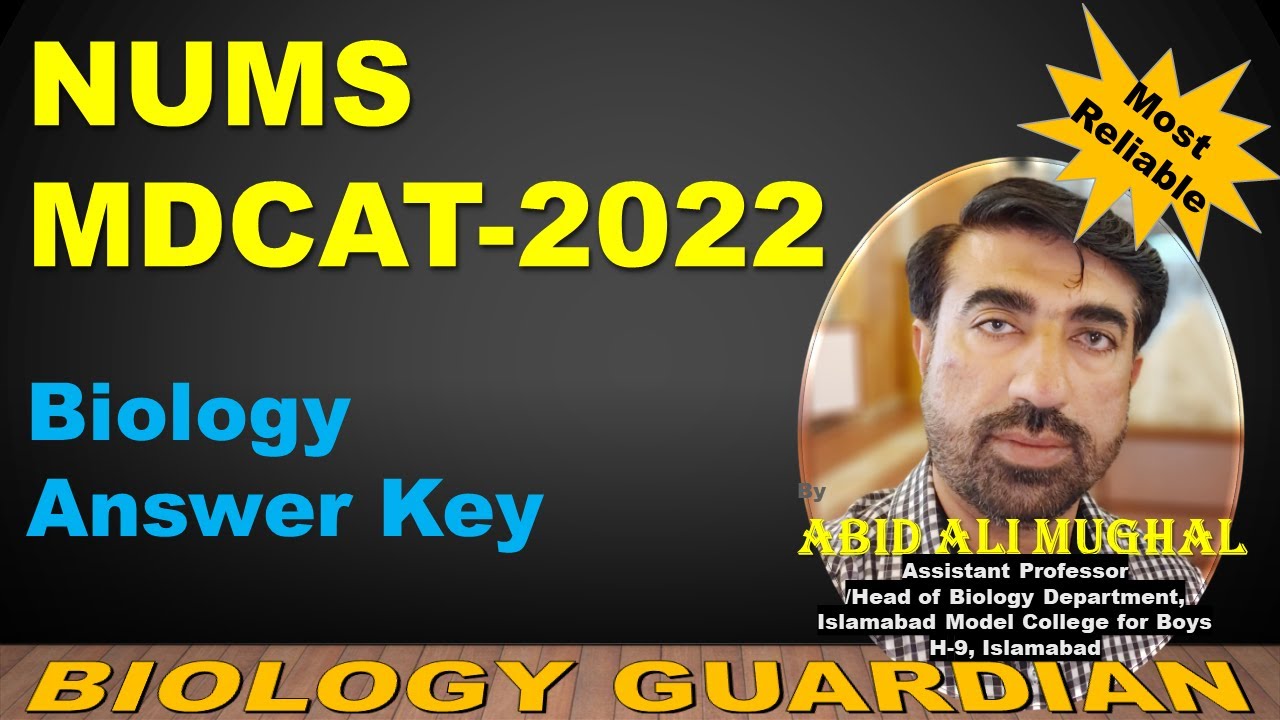NUMS MDCAT 2022 Biology Answer Key
