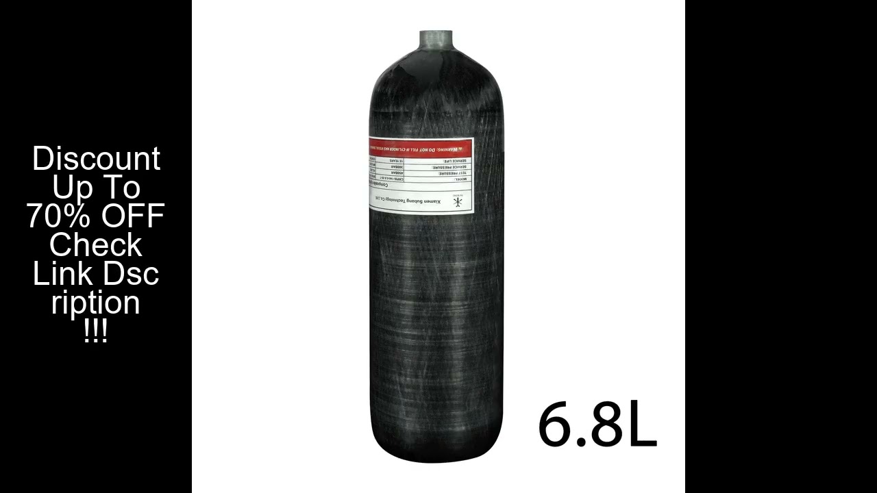 TUXING 300Bar 30Mpa 6.8L Carbon Fiber Cylinder 4500Psi HPA Mini Scuba Diving Tank for Firefighting D