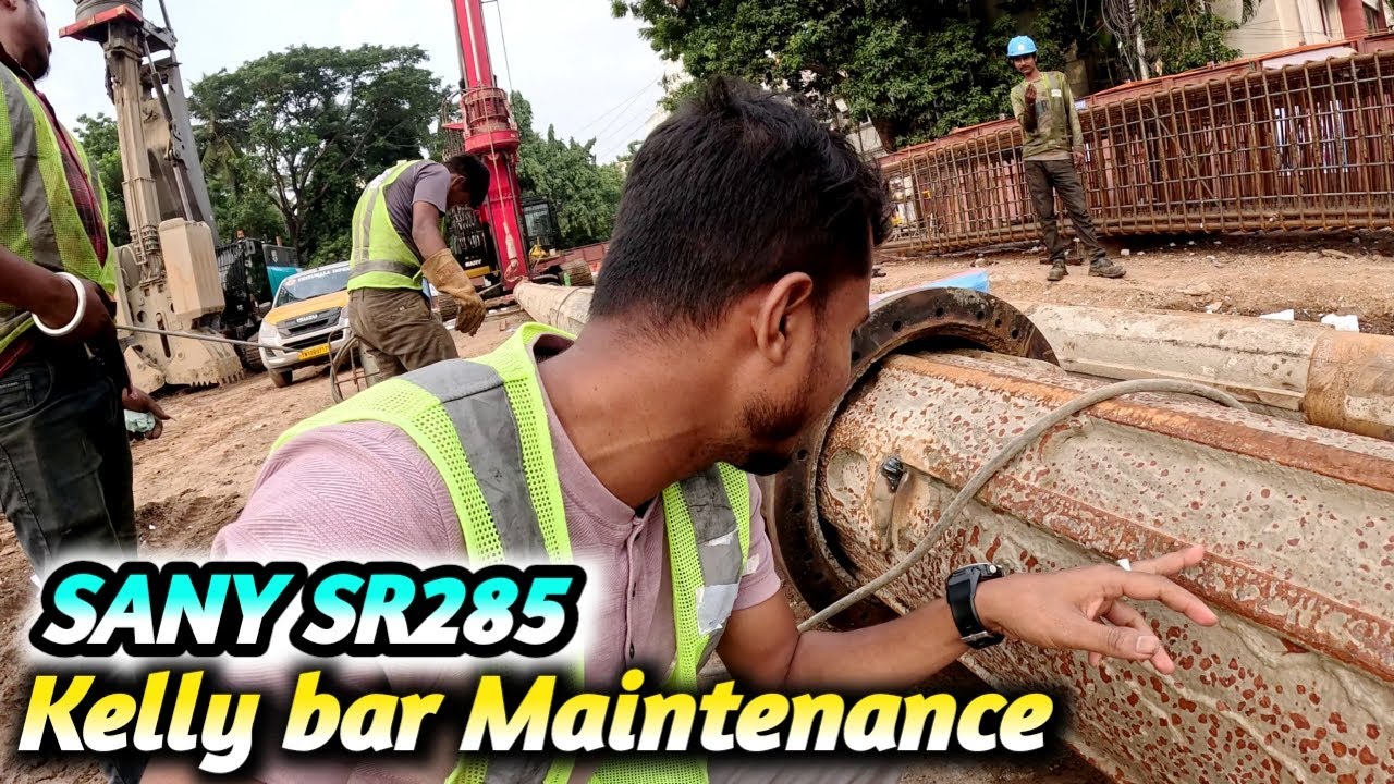 Kelly bar Maintenance SANY SR285 | Drilling Rig Piling Machine | Roy Vlog #drilling #rig #machine