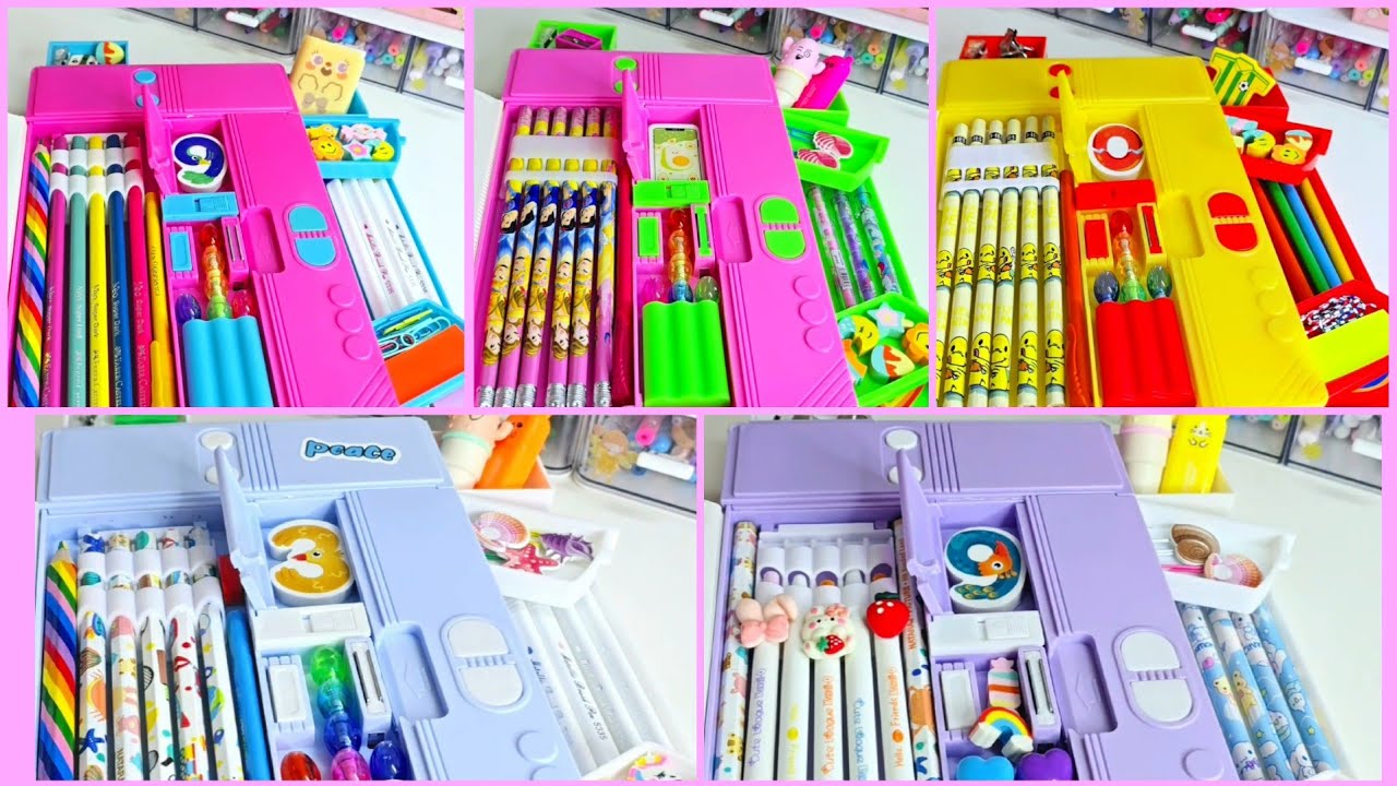 Filling my jumbo mechanical pencil box with cute stationery ✨️ 💕 lot of new stationery items 💗