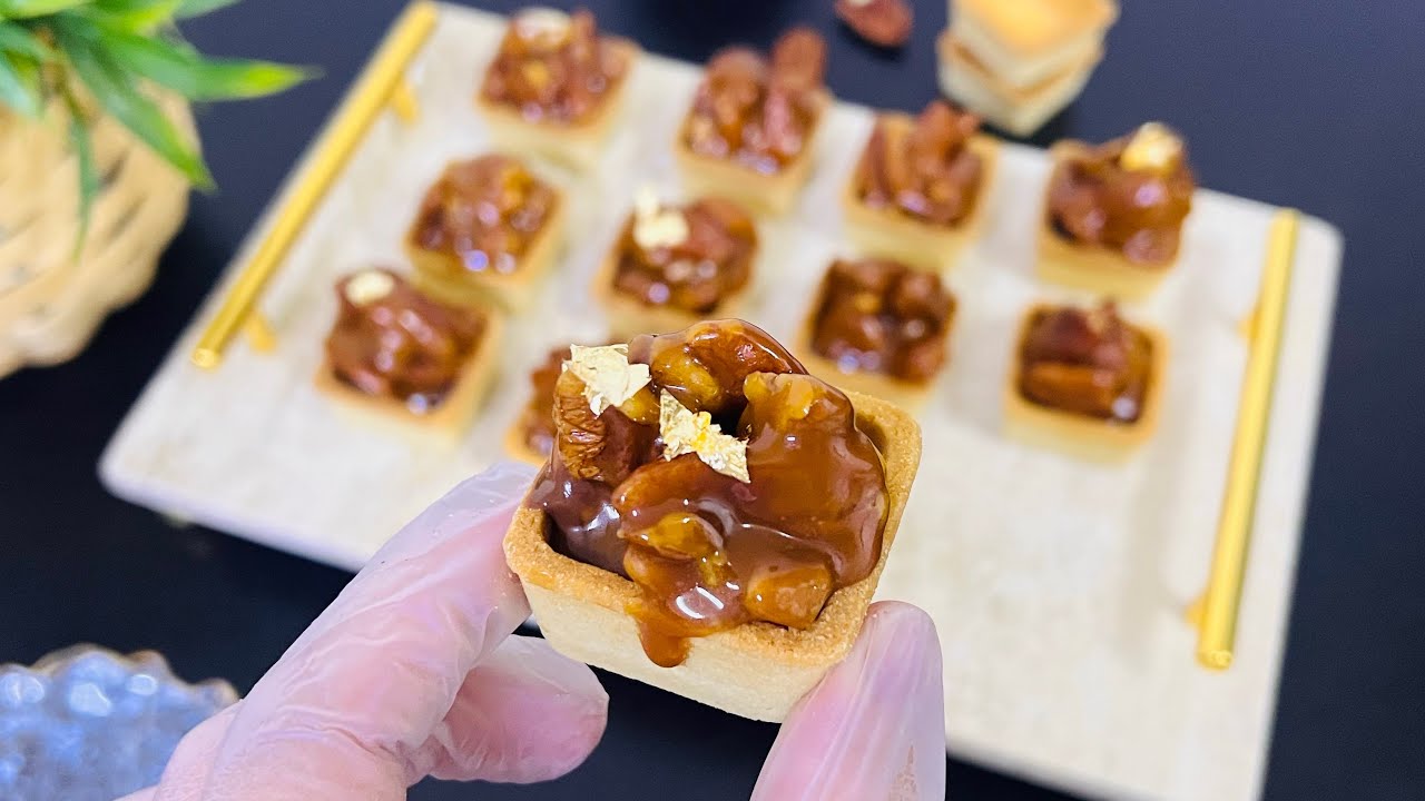 تارتولات بالكاراميل والجوزmini tartelettes caramel noix de Pecon