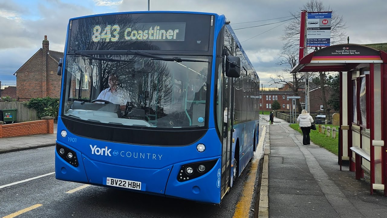 [4K WS] Transdev York 1901 (BV22 HBH) On The Coastliner 843