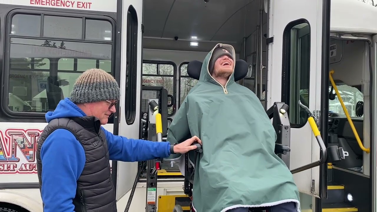 Bata Bus drivers Todd & Wally drop Sam at IFS after rec center day & then home 2.3.26 @onthatnote 