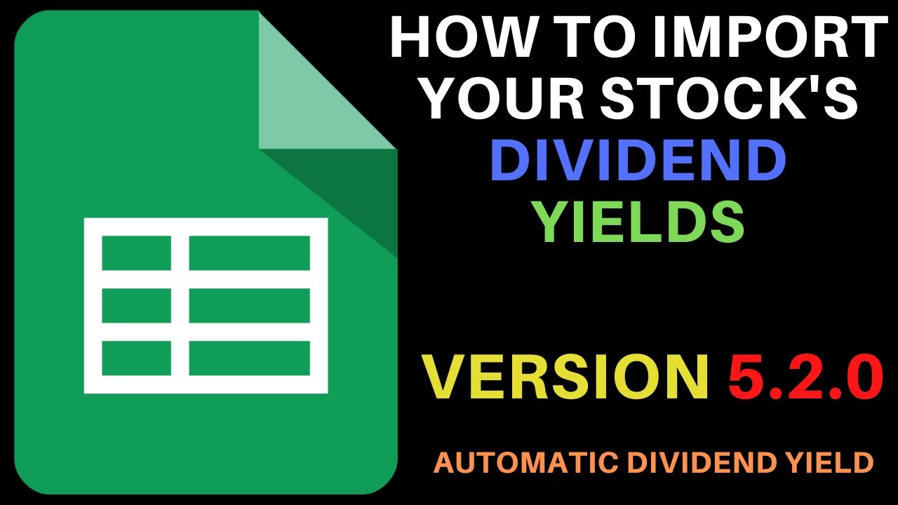 Google Sheets Dividend Portfolio Calculate The Dividend Yield
