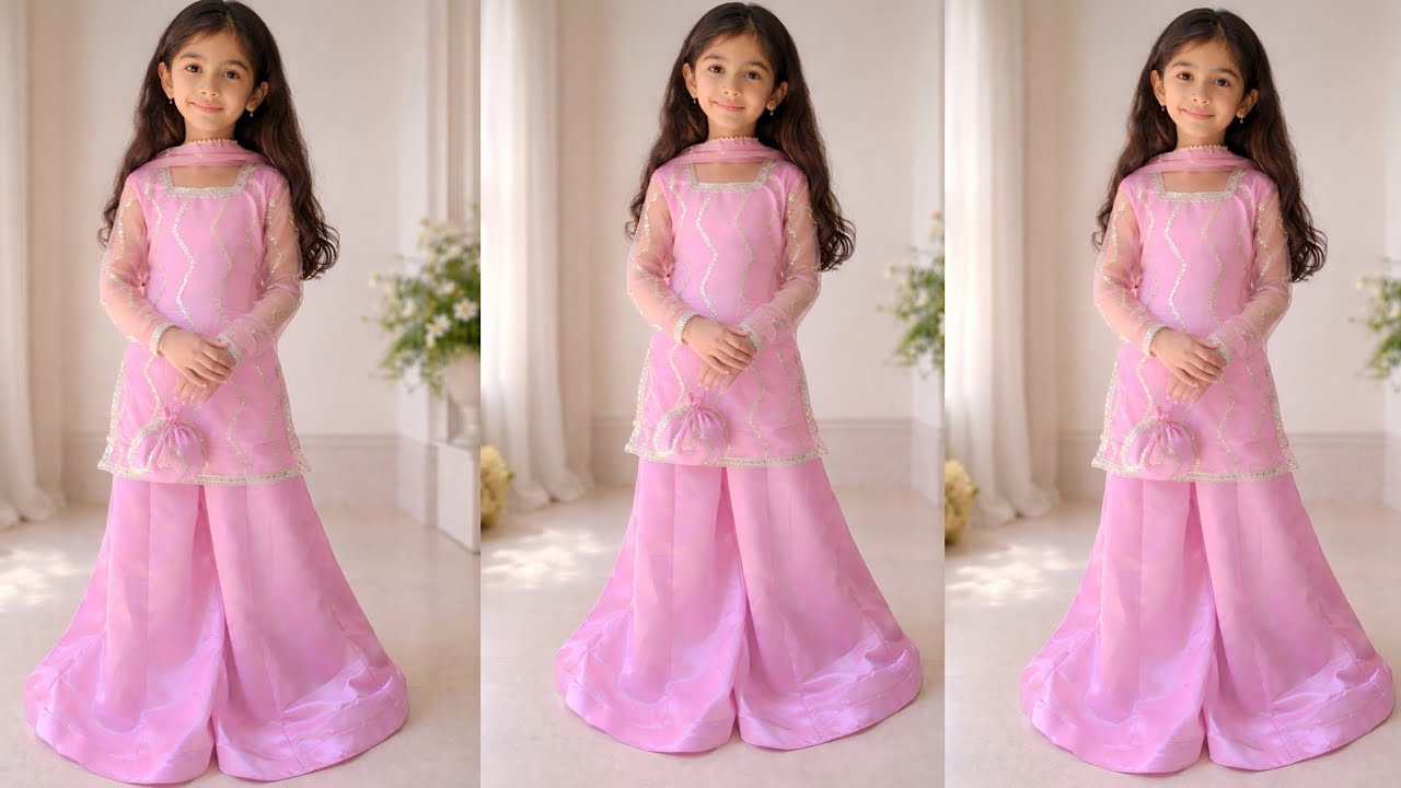 10 year girl shrara kurti cutting stitching #video #eidspecial #babydress #silaiwithmahvish 