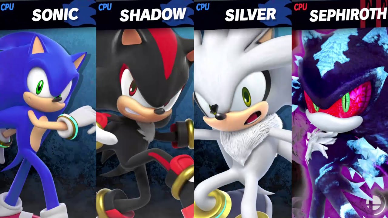 06 Sonic & Moveset Shadow & Moveset Silver vs Mephiles (Sephiroth) SSBU Quickie