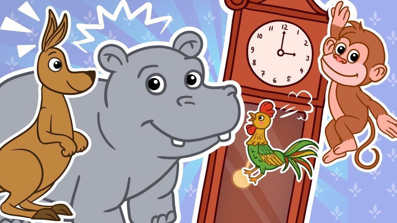 Hickory Dickory Dock - Fun with Jungle & Farm Friends! | Nursery Rhymes & Kids Songs | Animal Time