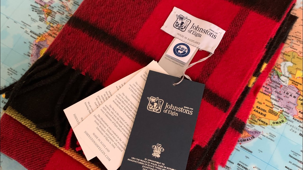 WALLACE TARTAN 1797 ULTRAFINE MERINO SCARF By JOHNSTONS OF ELGIN