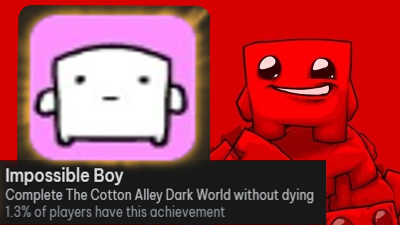 Super Meat Boy Cotton Alley Dark - Deathless clear!