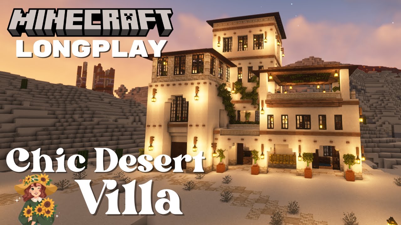 ☀️ Desert Villa 🌴 - Aesthetic Relaxing Minecraft Survival Longplay - No Commentary
