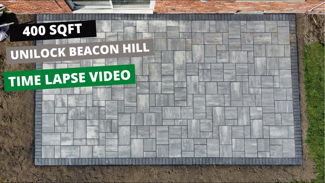 400 SQFT Unilock Beacon Hill Granite Patio Laid in 6 Minutes! | Landscape Design in Oakland County