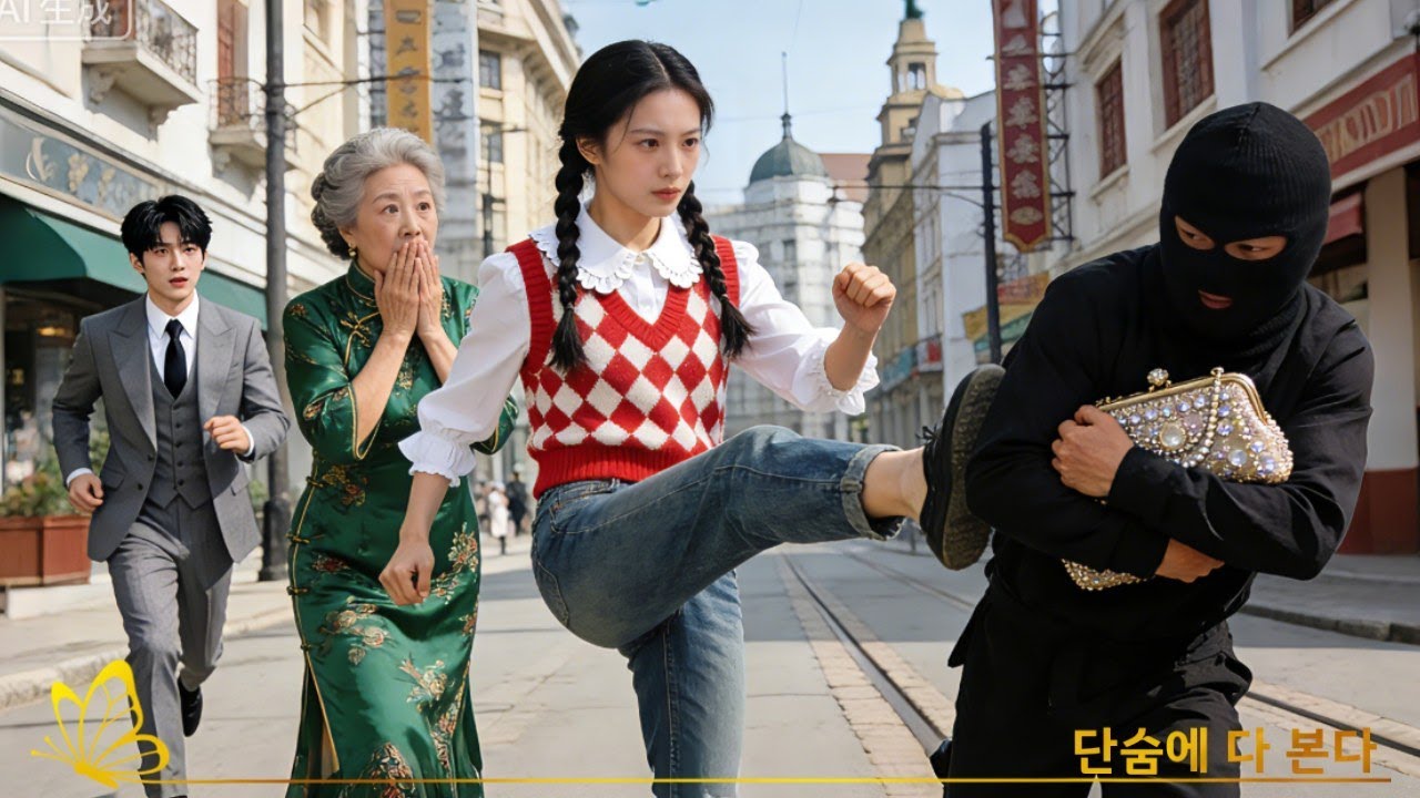 청소부 할머니의 지갑이 길에서 강도에게 빼앗겼지만 아무도 돕지 않았다—오직 불쌍한 가난한 인턴이 한 발로 도둑을 차버렸다! 인생 역전!#drama