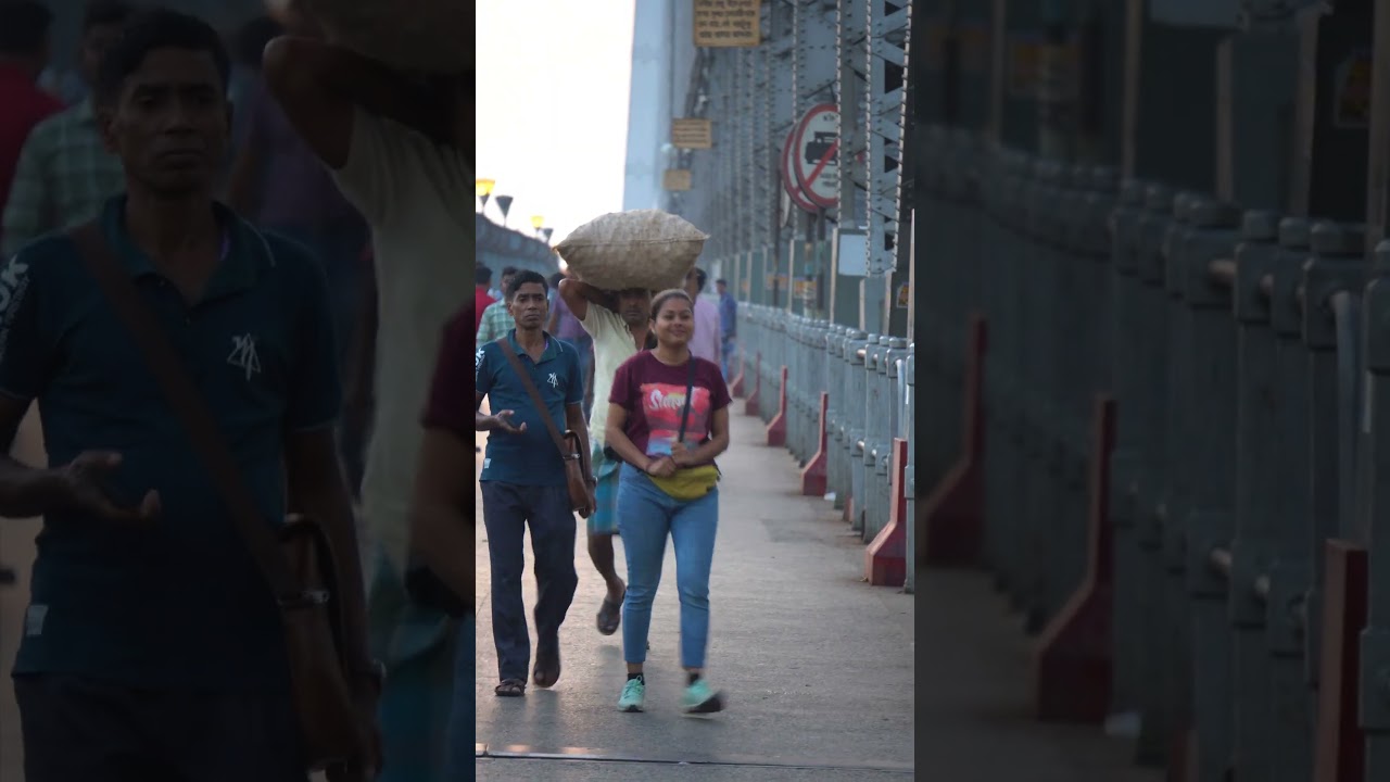 How SUNRISE 🌅 from 𝐇𝐨𝐰𝐫𝐚𝐡 𝐁𝐫𝐢𝐝𝐠𝐞 look like in Morning? |#youtubeshorts #shorts #durgapuja