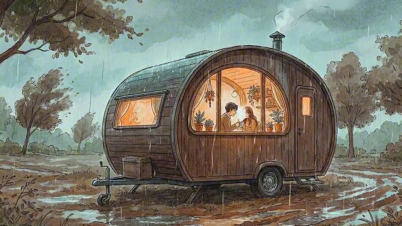 A Quiet Rainy Day Baking Bread in a Mountain Hut 🍞 Warm Fire, Old Letters & Rain Sounds ASMR
