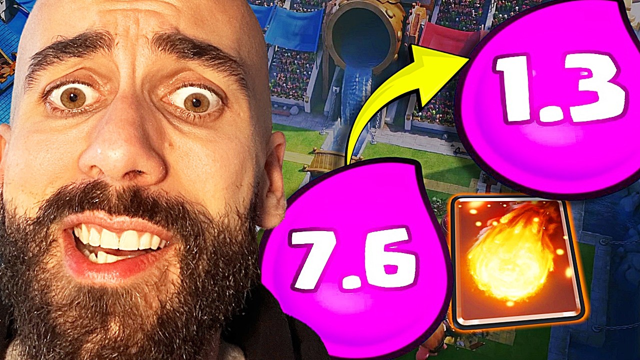 Deck da 7.6 a 1.3 La carta fireball ci cambia il nostro deck! #clashroyale