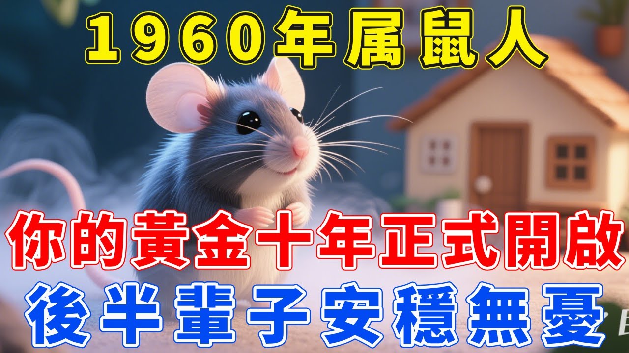 1960年属鼠人：2026年起，你的『黃金十年』正式開啟！告別奔波勞碌，後半輩子靠這份財運安穩無憂！【福慧生肖】#生肖 #運勢 #風水 #財運 #命理
