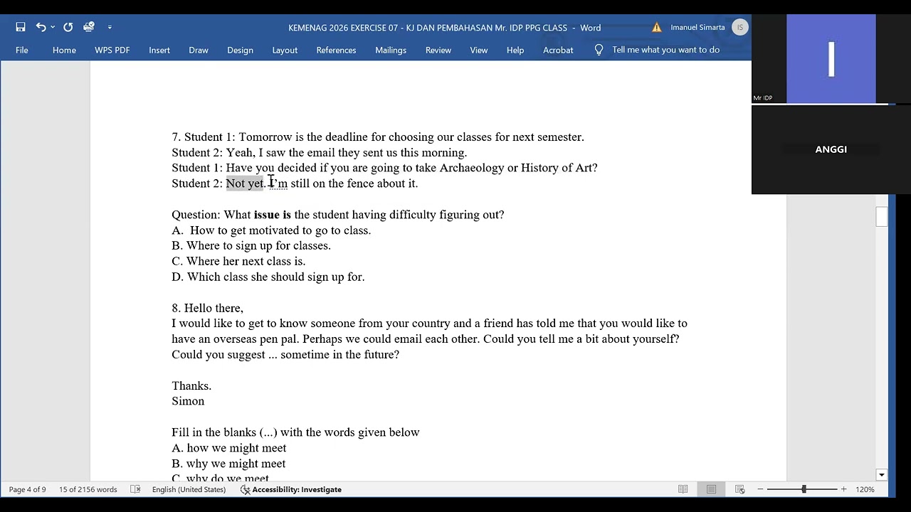 SOAL UP PPG BAHASA INGGRIS KEMENAG | TIPS MENJAWAB SOAL