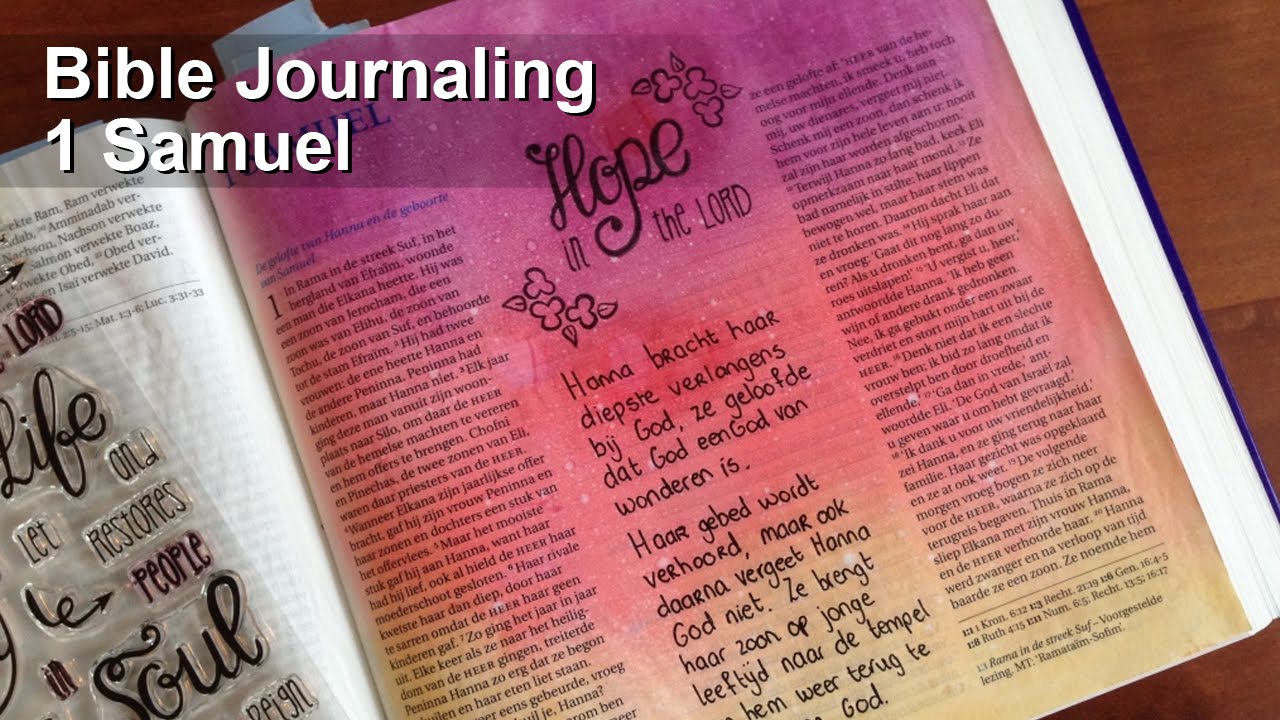 Bible Journaling - Samuel 1 - Stamps and Distress inks