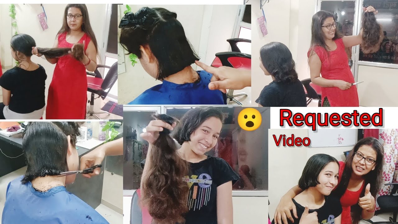 Long to Short Hair Cut/ Requested Video/ Original Sound/Blunt Cut/Hindi me/Full Tutorial/Bob Cut