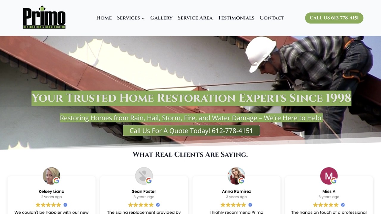 Primo Restoration & Construction Online Audit | Peterson SEO