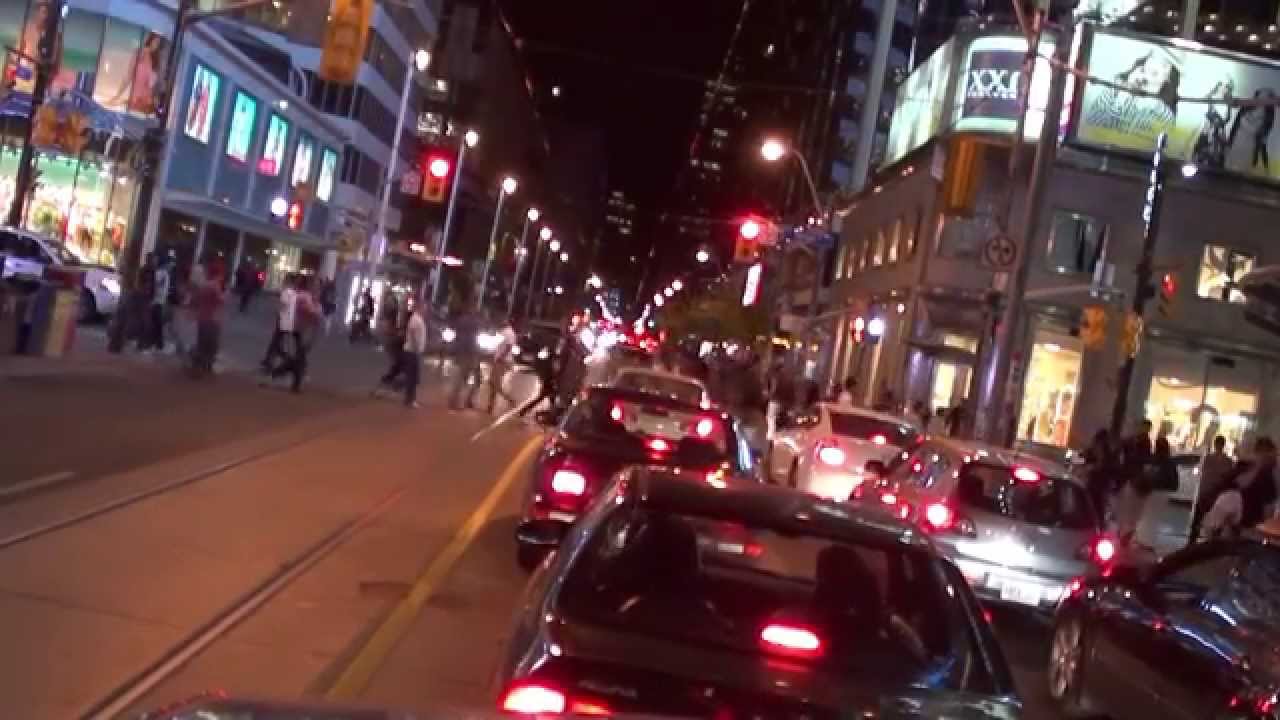 Downtown Toronto at night in HD