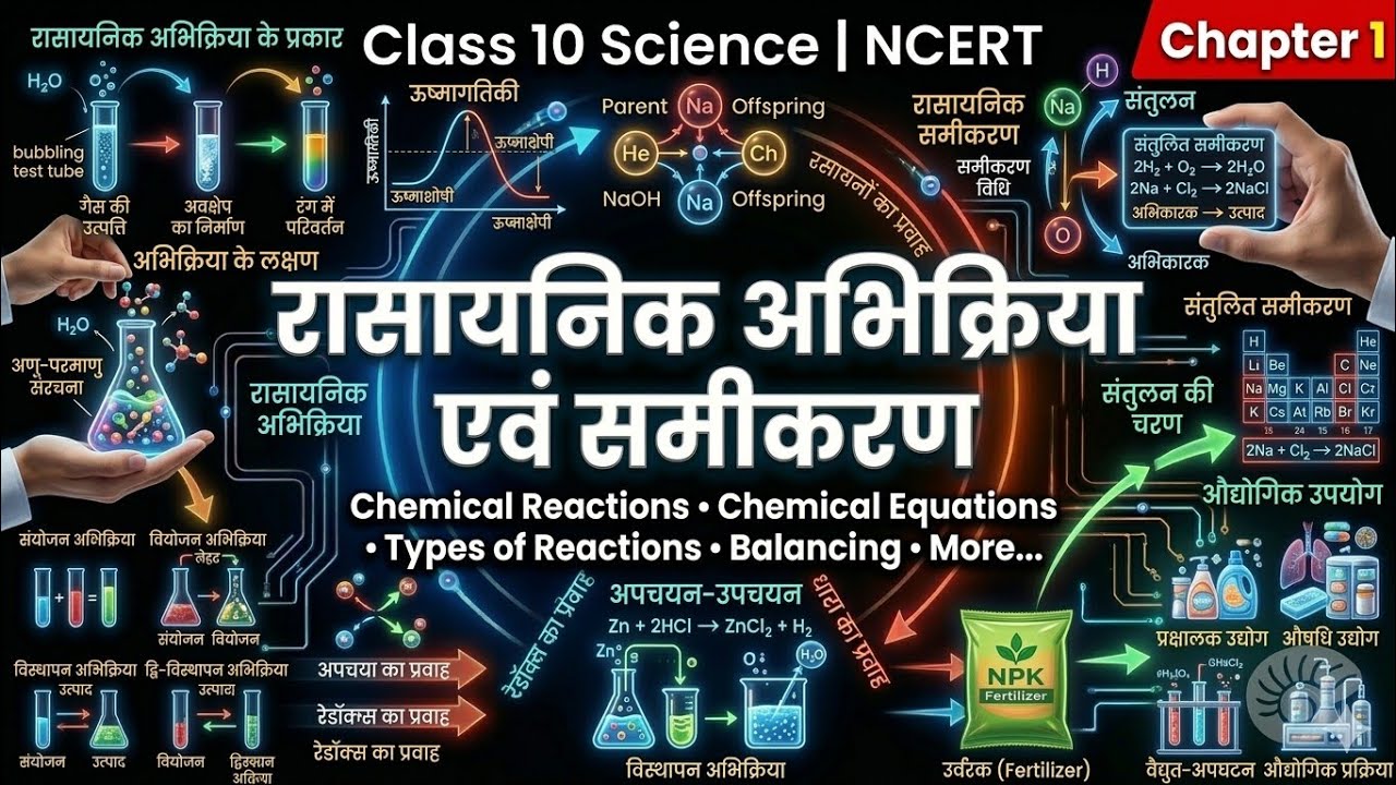 Class 10 Science Chapter 1 | रासायनिक अभिक्रिया एवं समीकरण | NCERT पूरा चैप्टर आसान भाषा में 🔥