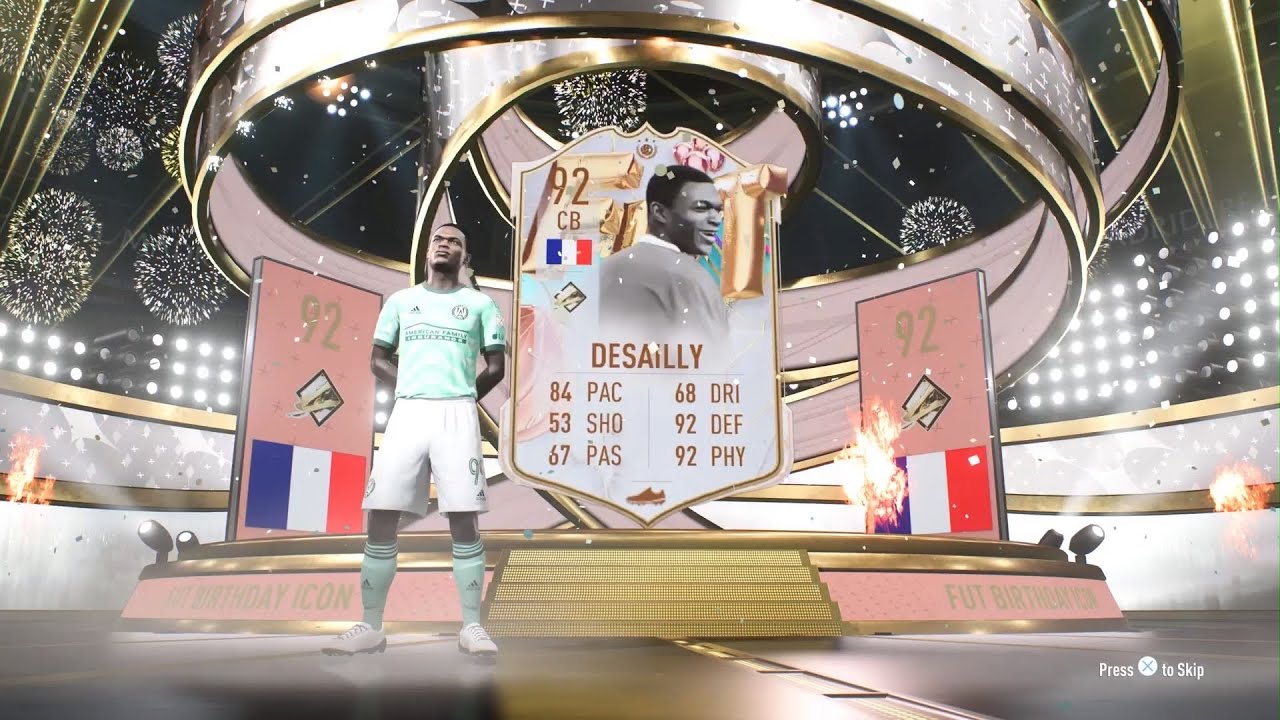 I PACKED FUT BIRTHDAY ICON DESAILLY 92 RATED CB