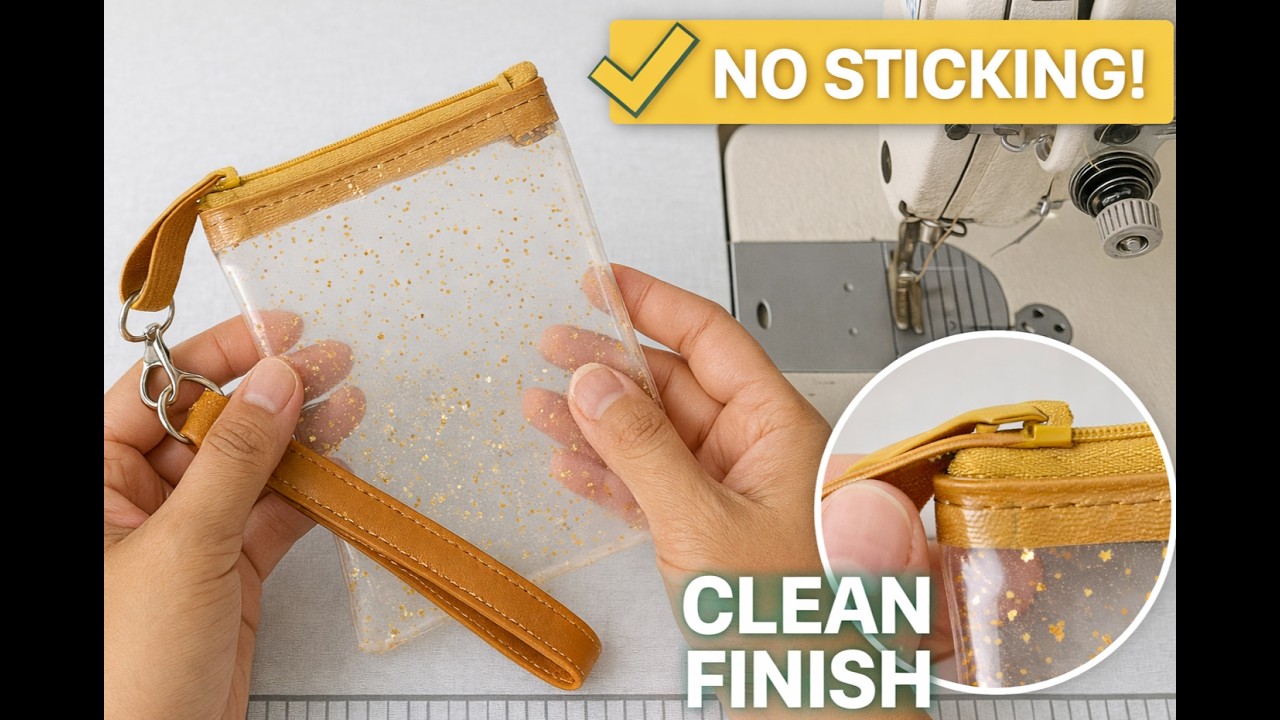 Sew a Clear Zipper Pouch WITHOUT Sticking | Clean Finish Every Time
