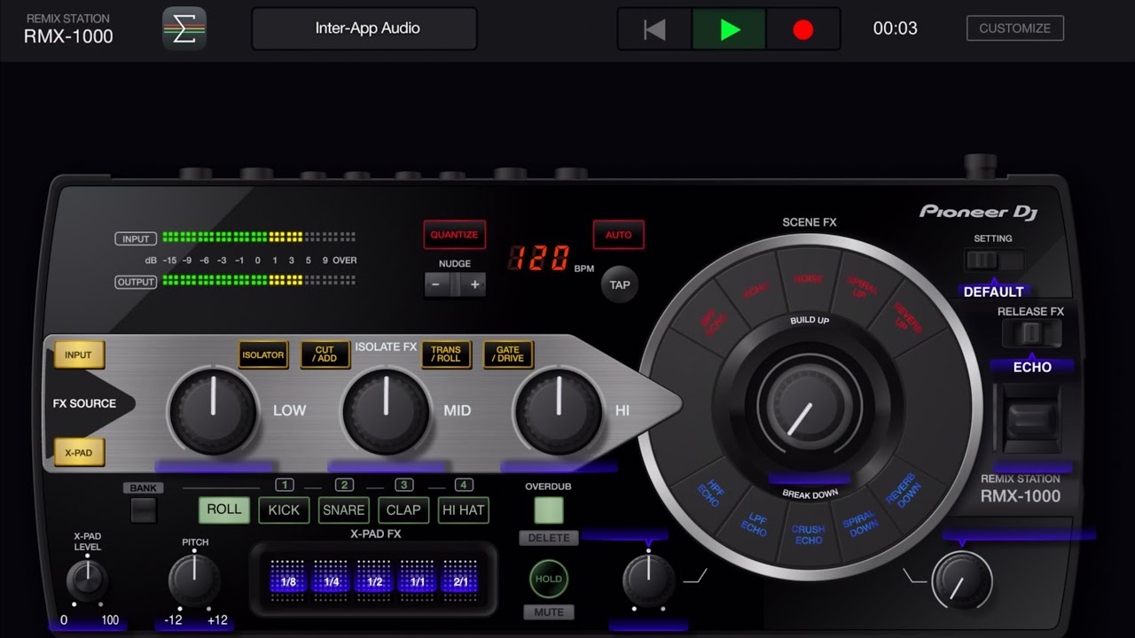 Pioneer RMX-1000 MultiFX unit IAA | powerful multiple effects iOS iPad Remix Station