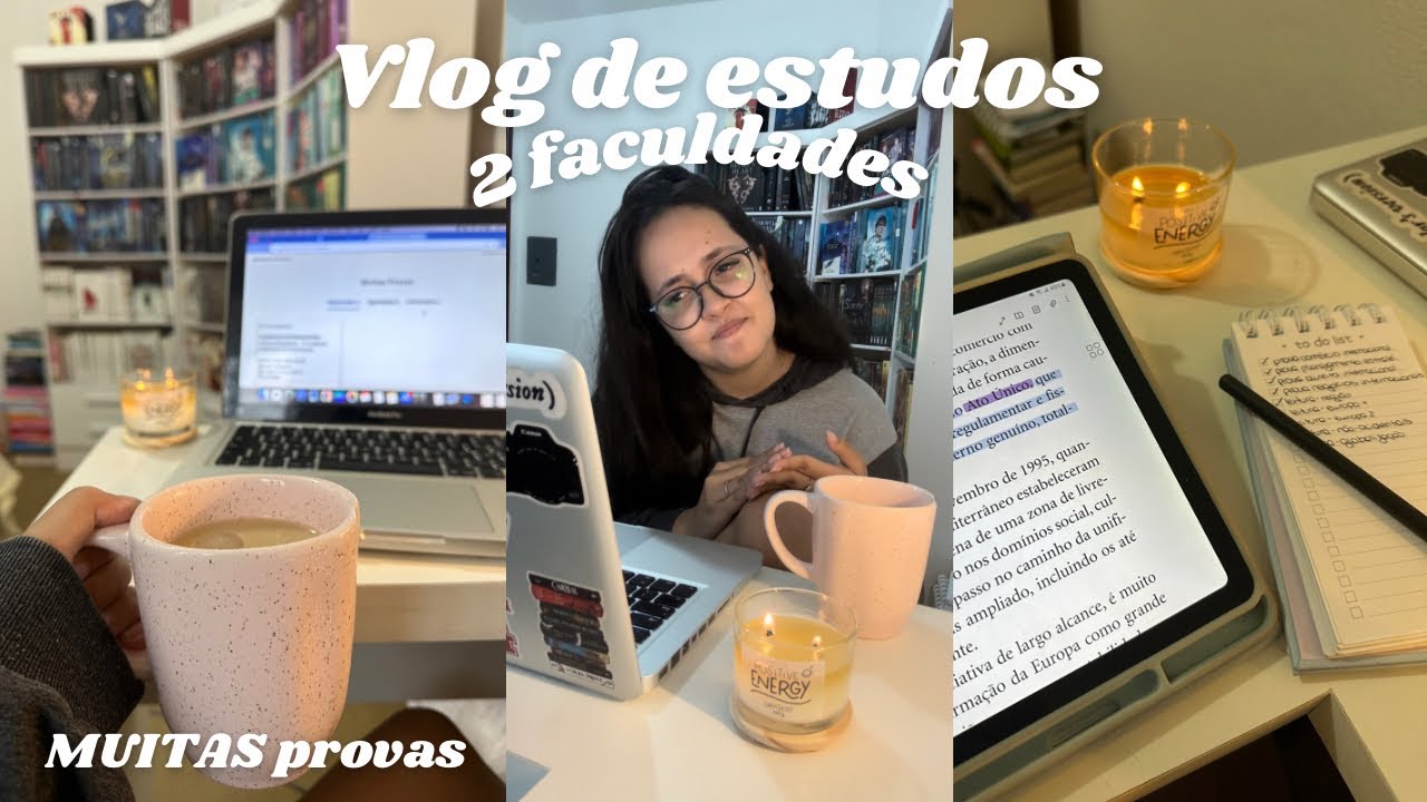 STUDY VLOG: Um dia comigo estudando para o final do semestre de 2 faculdades