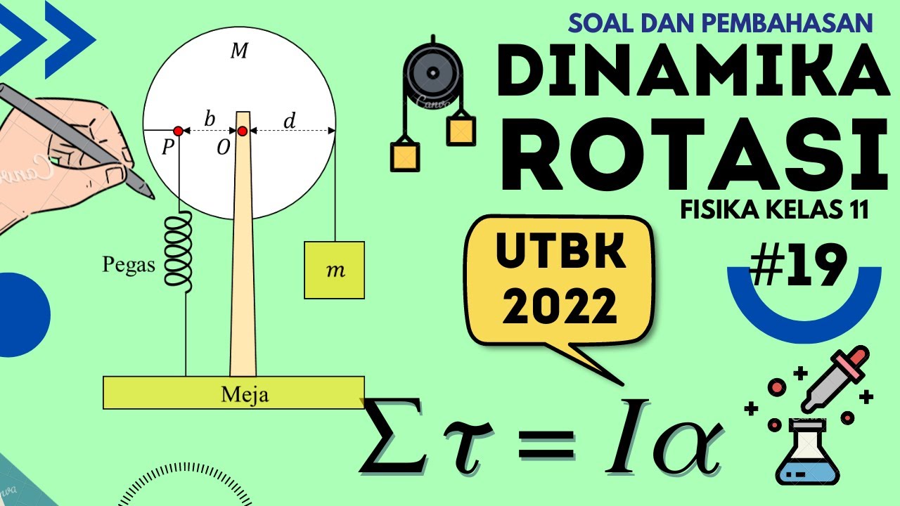 Dinamika Rotasi Fisika Kelas 11 ||  UTBK FISIKA 2022 : Sistem Katrol Pegas