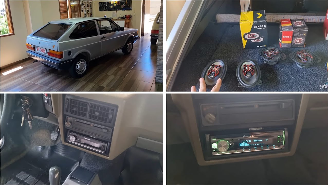 Pioneer MVH-X3000 + falantes BRAVOX no GOL QUADRADO