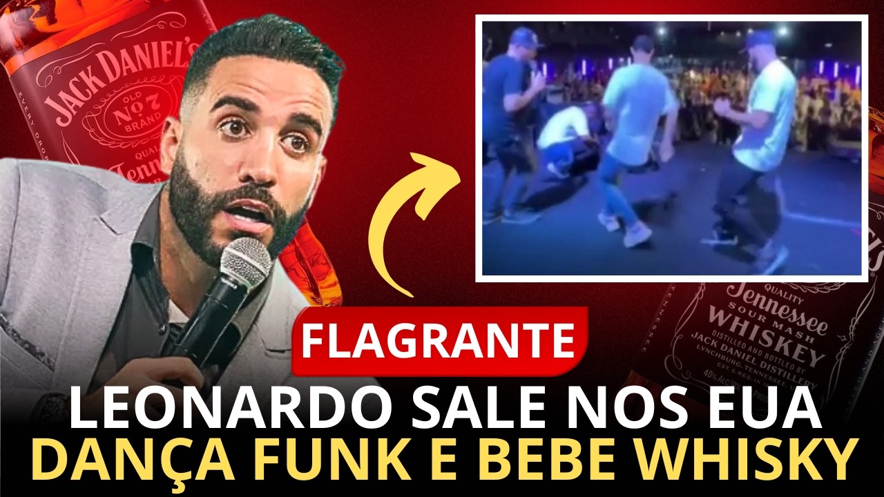 INSANO! O "PROFETA" LEONARDO SALE É PEGO DENTRO DO BAILE FUNK BEBENDO WHISKY ANTES DE PREGAR.