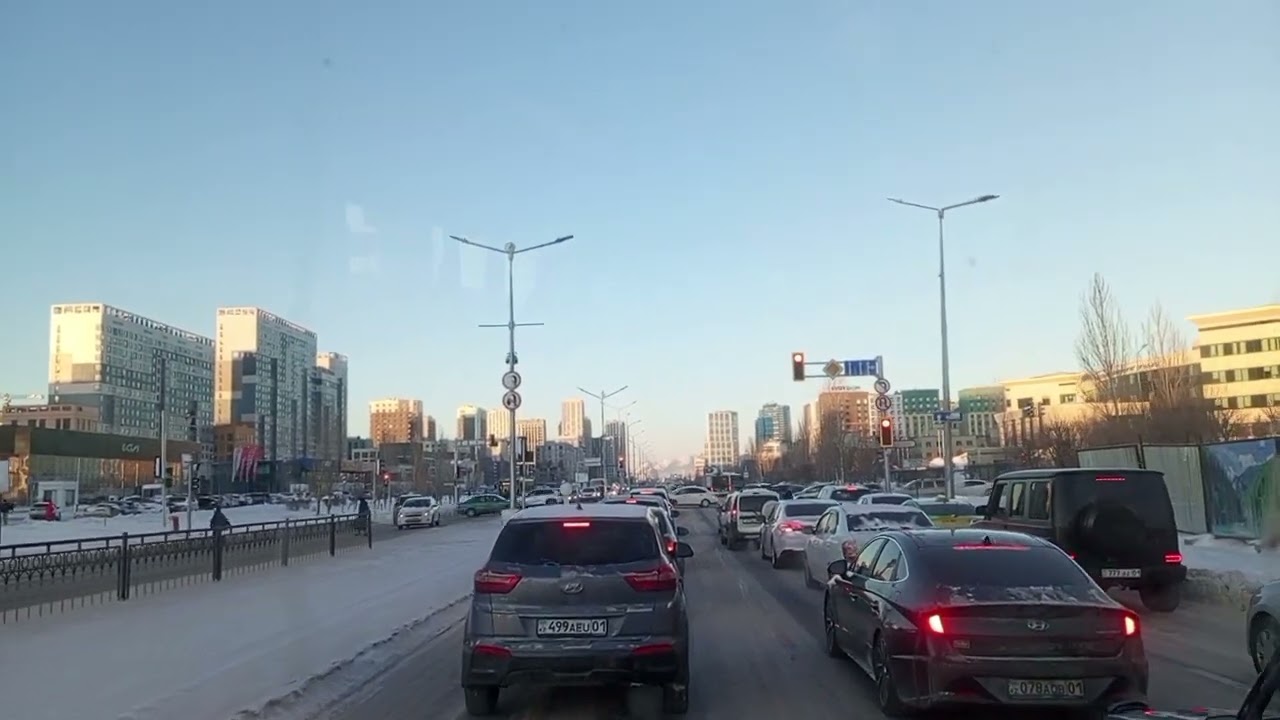 excursion through the whole city by a long bus ride to the railway stations of Astana at 15.01.24