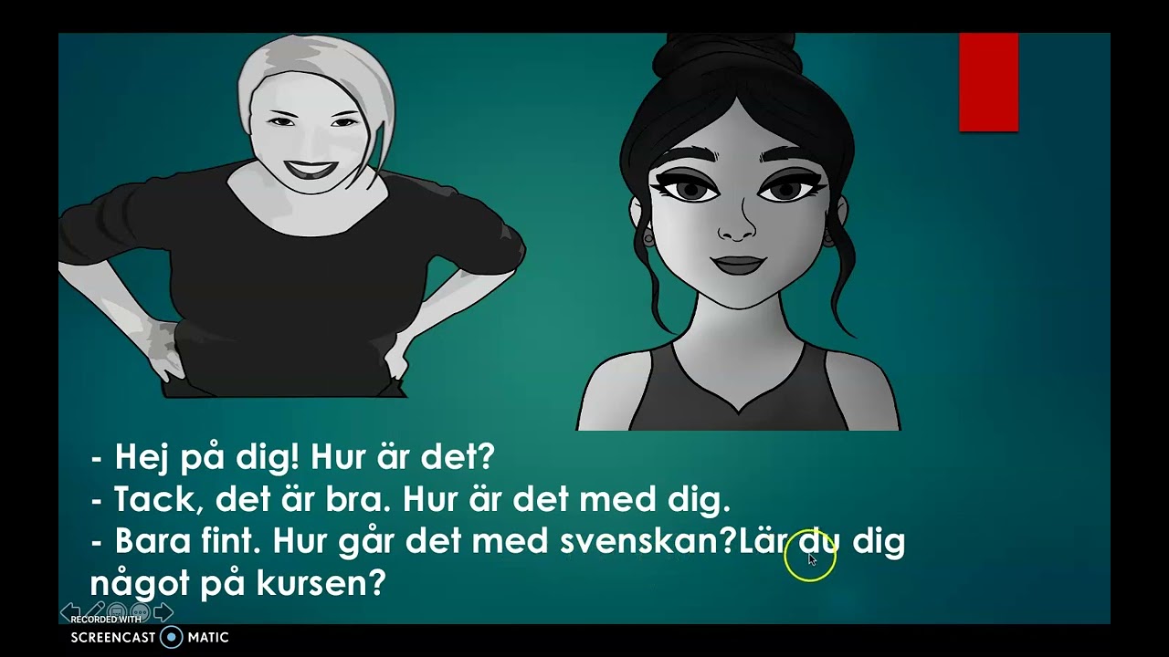 Nybörjarsvenska, Sfi, kurs A, kurs B, dialog, grannar, prata svenska