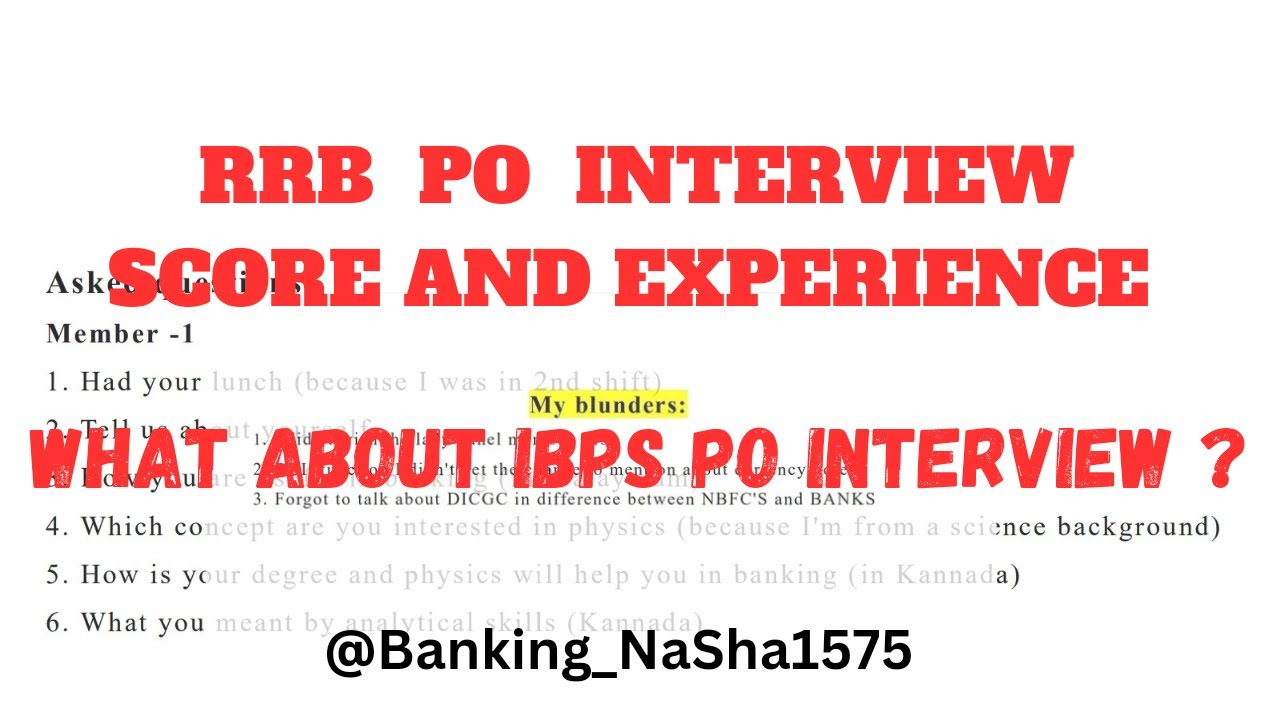 Rrb Po Interview Experience 2024 | Rrb Po Interview Questions Karnataka | #rrbpomains