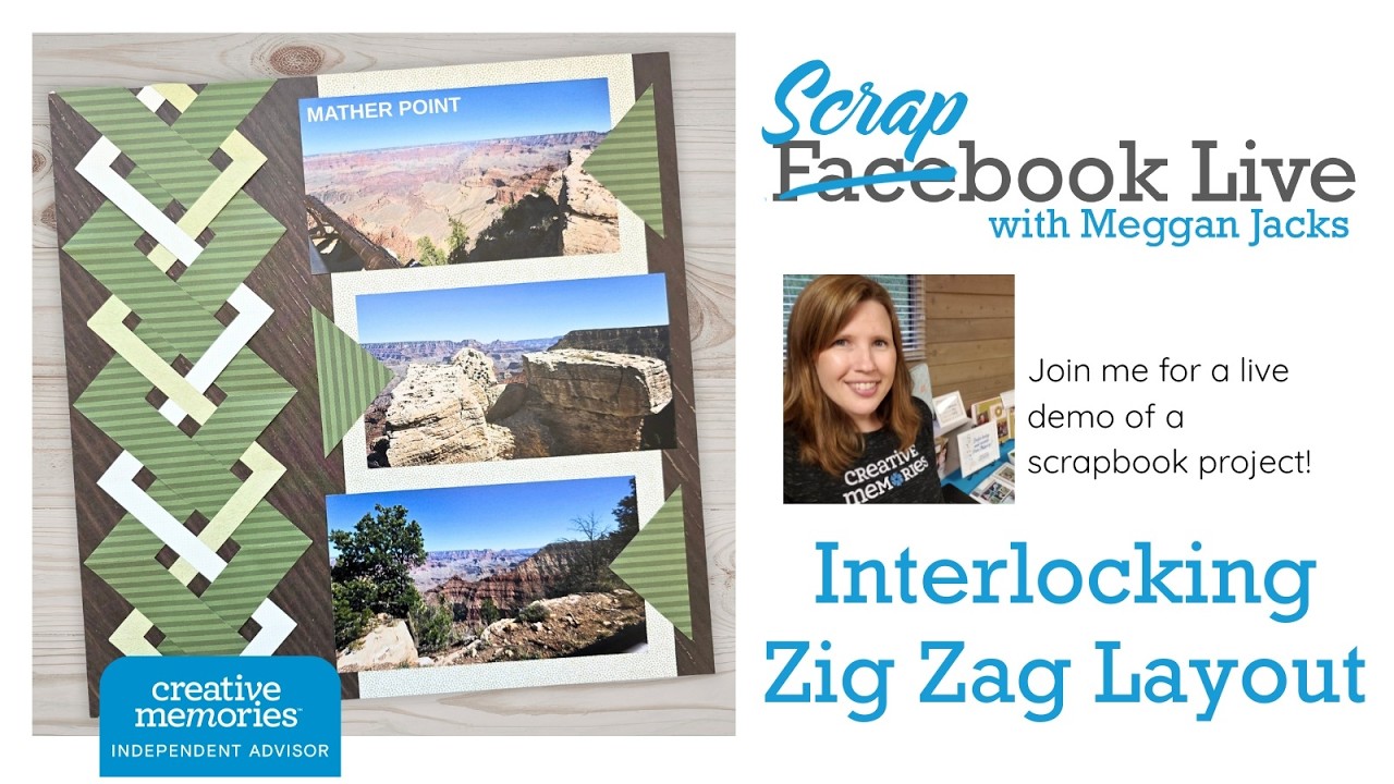Scrapbook Live with Meggan - Interlocking Zig Zag Paper Strips