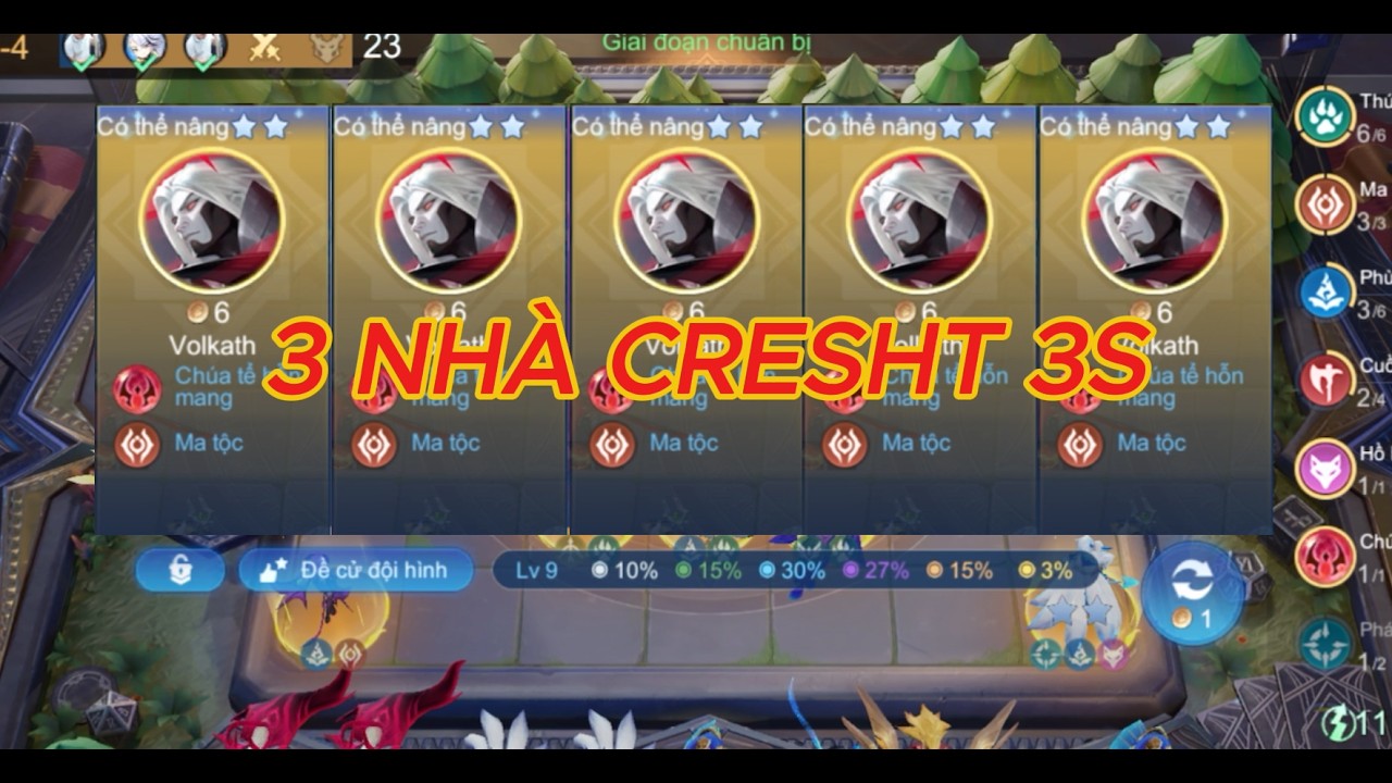 ĐỐI ĐẦU 3 NHÀ CRESHT 3S VÀ CÁI KẾT ??? | ĐỘI HÌNH MẠNH NHẤT | CỜ LIÊN QUÂN