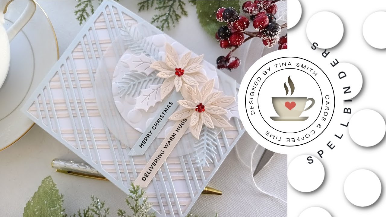Spellbinders | Joyful Greetings Collection by Simon Hurley | DIY Christmas Card by Tina Smith