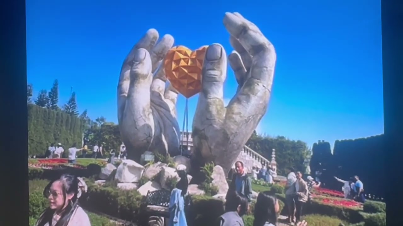 On the Golden Bridge in Ba Na Hills Da Nang Viet Nam 