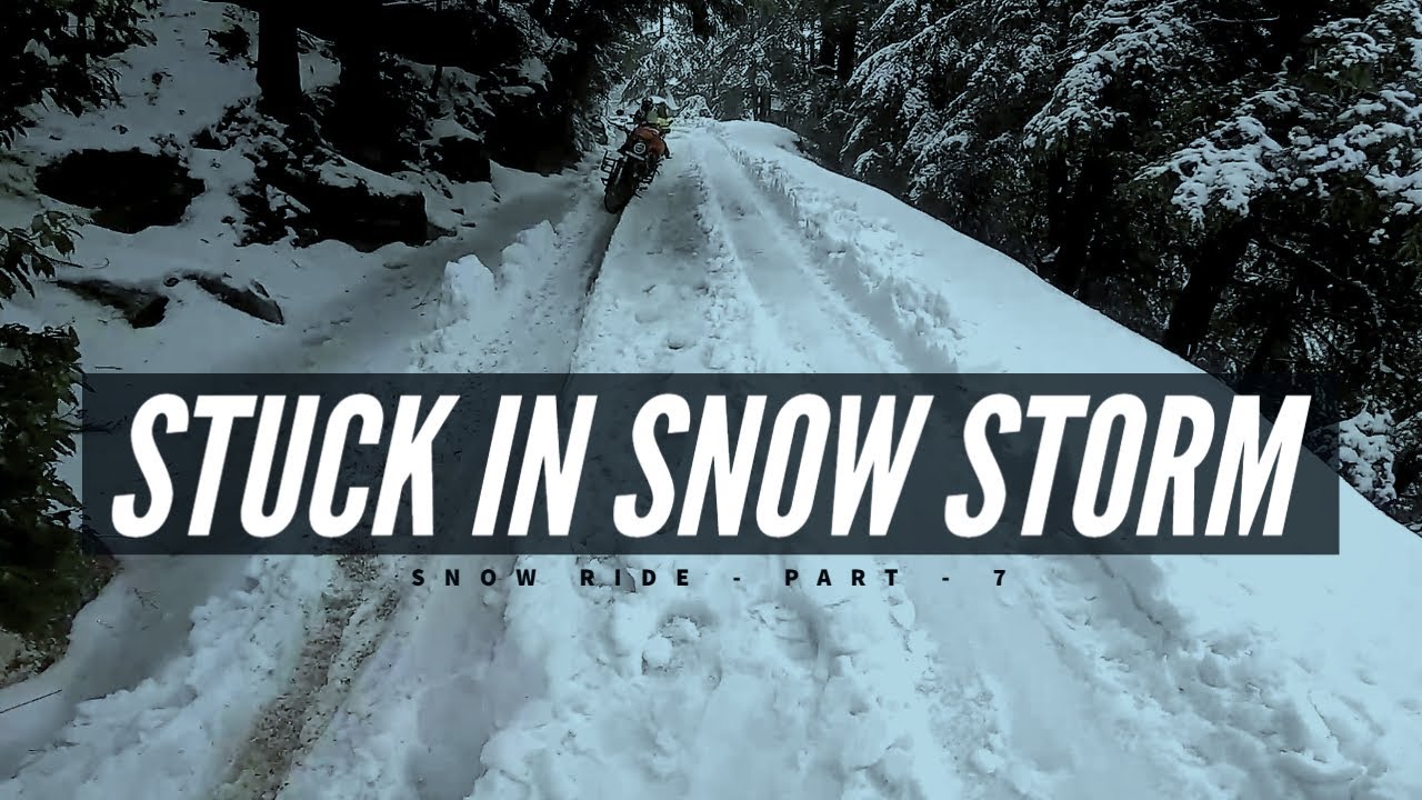 Stuck In Snow Storm | Bike Riding in Snow | Winter Himachal Ride | Khajjiar snowfall #snowride #trip
