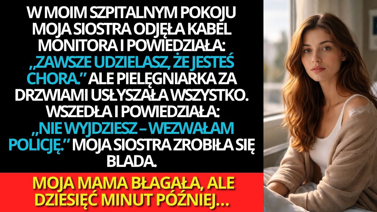 W mojej sali szpitalnej siostra odłączyła monitor i powiedziała: „Zawsze udajesz chorą.” Ale…