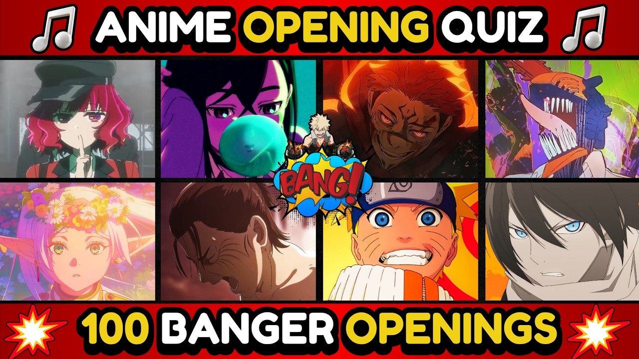 🎵 100 ANIME OPENING QUIZ 💯🕹️| 100 BANGERS OPENINGS 💥| Anime Quiz 🔥
