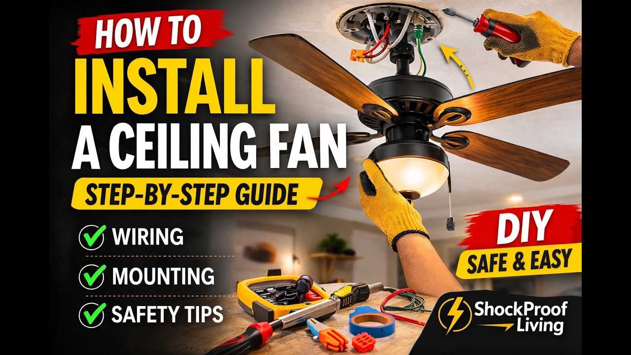 How to Install a Ceiling Fan (Step-by-Step for Beginners)