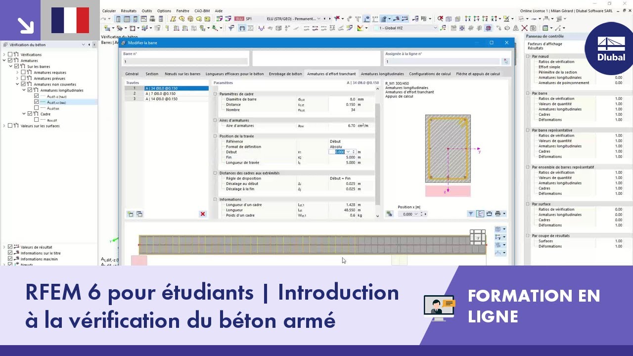 RFEM 6 | Étudiants | Introduction à la vérification du béton armé