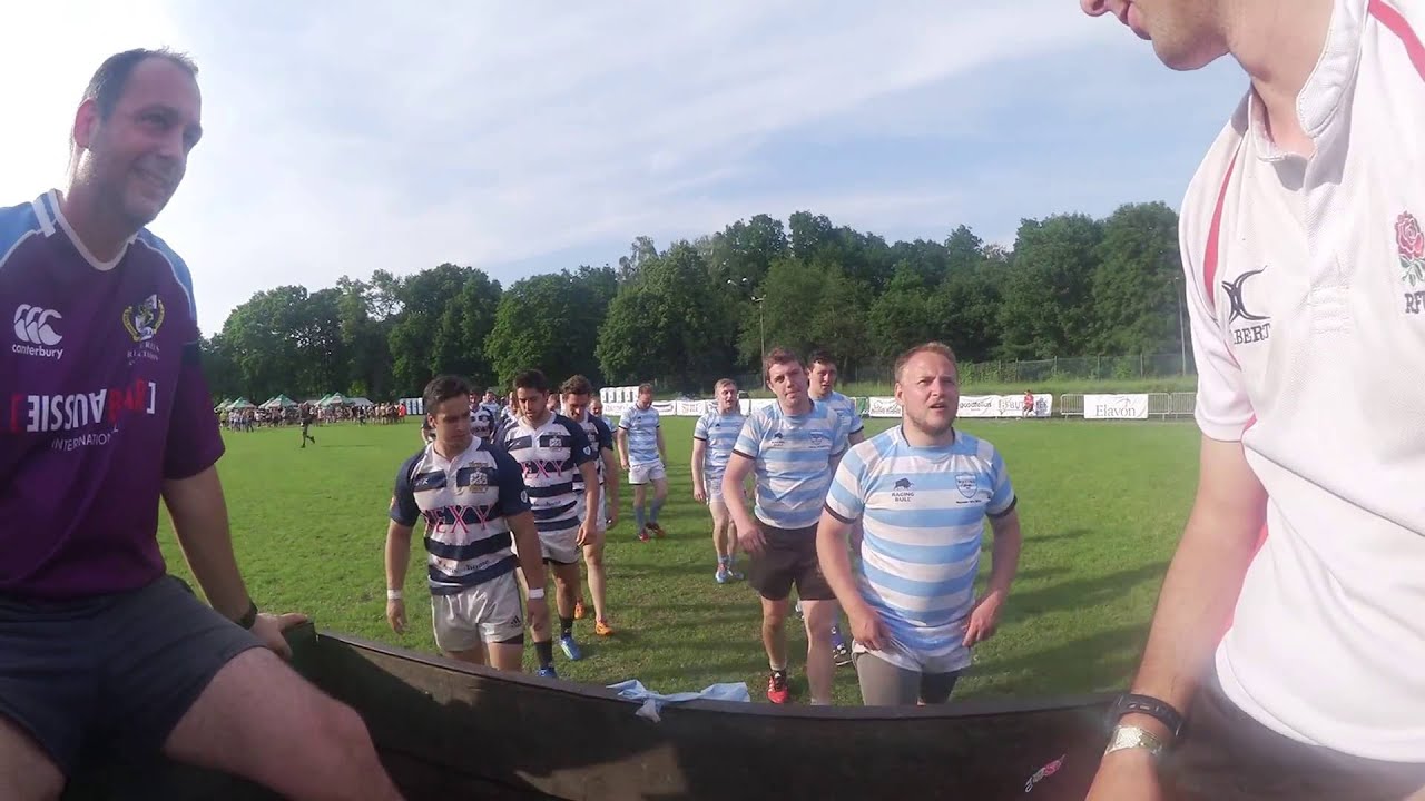 Warsaw Rugby Festival finalists Technico Tinos vs Not Racing Metro walking on to the pitch