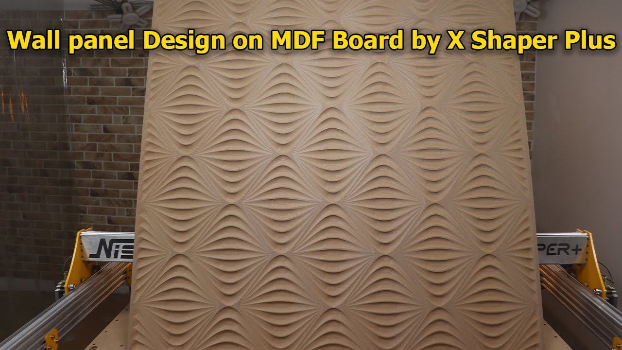Wall panel design on MDF board by X Shaper Plus | High speed MDF 3D Wall engraving | CNC 3D MDF Wall