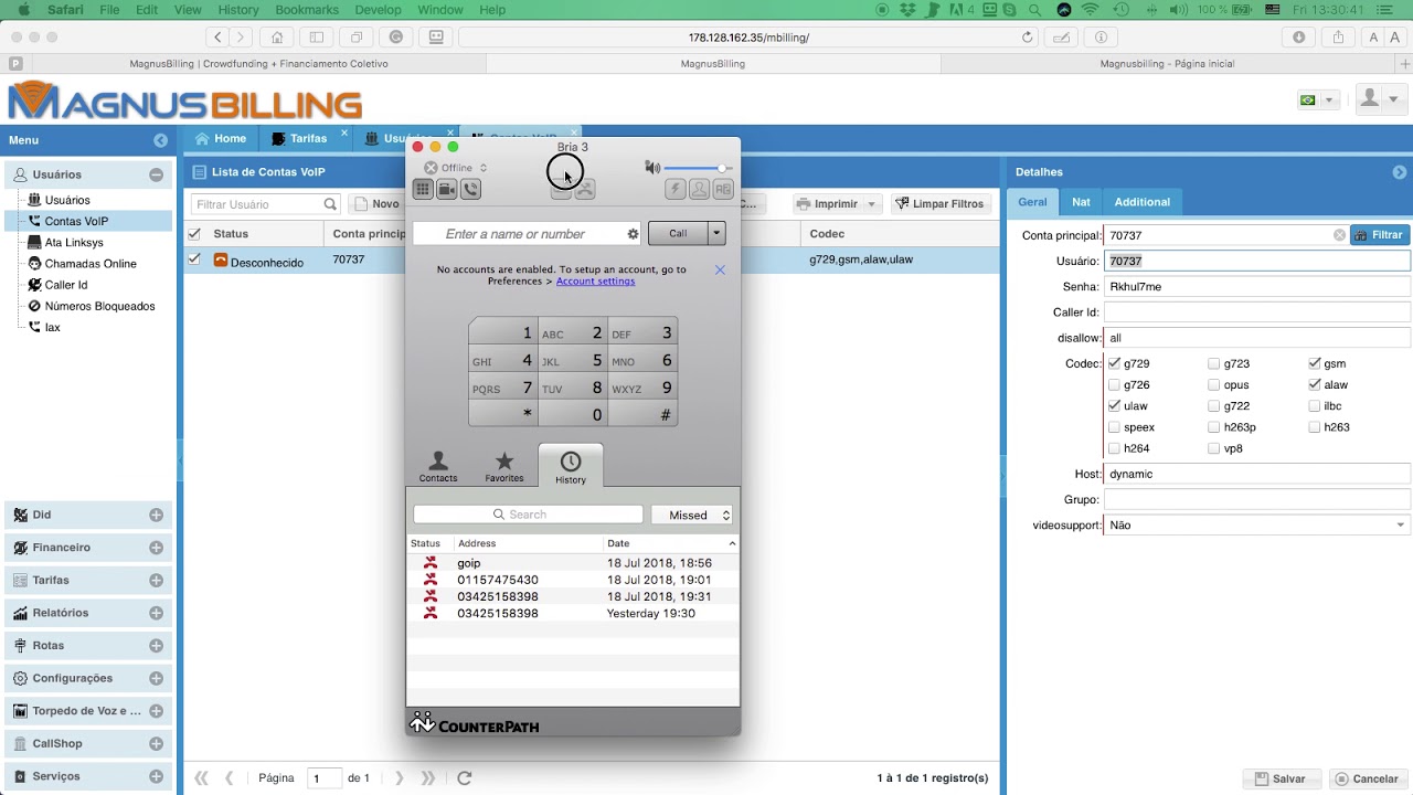 MagnusBilling V6 - Fazer uma chamada em menos de 10 minutos