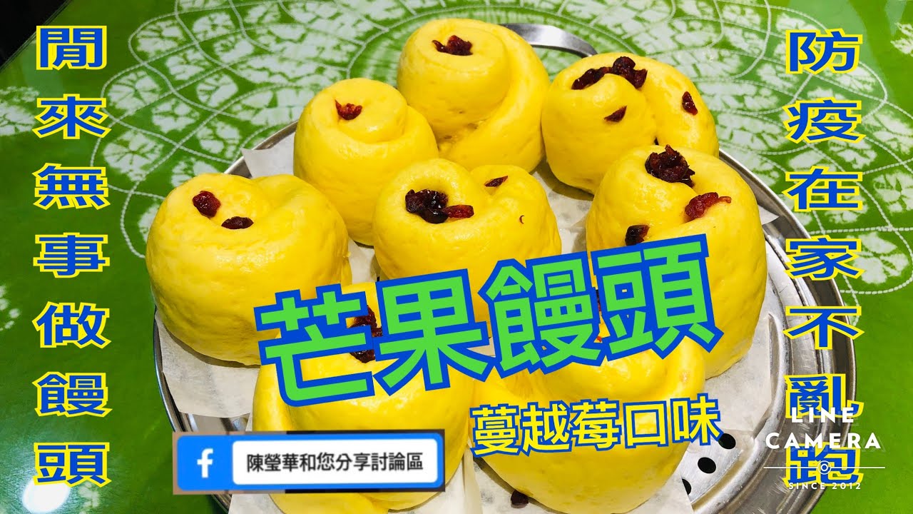 芒果饅頭 蔓越莓口味 作法 手工饅頭 食譜 Mango Mantou Cranberry Flavor Method Handmade Mantou マンゴー饅頭クランベリー味
