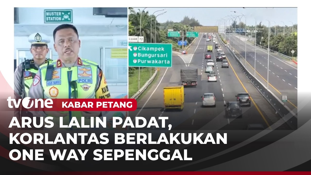 Korlantas Berlakukan One Way Sepenggal di Jalan Tol KM 70-KM 263 | Kabar Petang